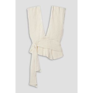 SAVANNAH MORROW Cala linen and cotton-blend top NEW